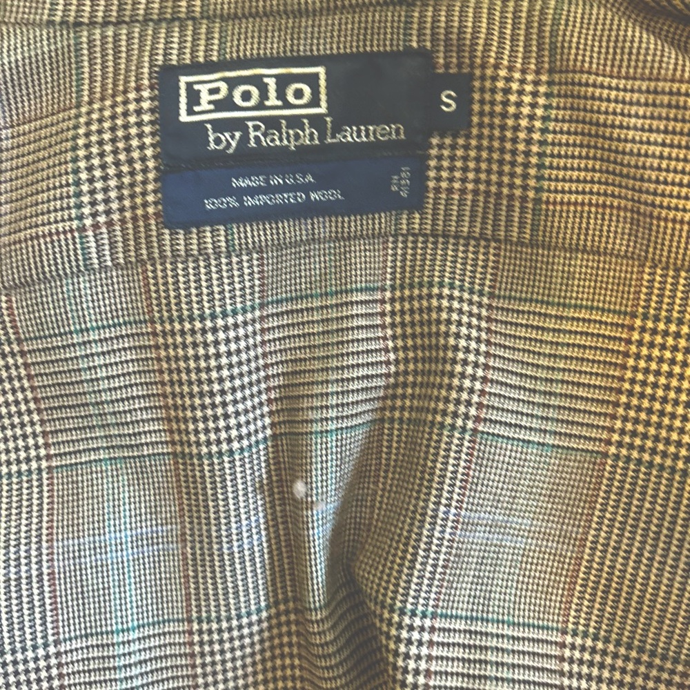 Vintage 90s Polo Ralph Lauren Plaid 100% imported wool shirt size S